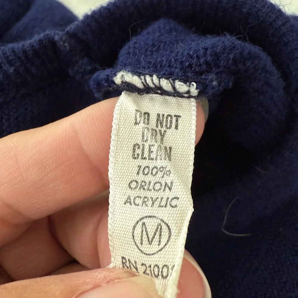 Vintage Izod Lacoste 100% Orlon Acrylic Blue V-neck Sweater Men's Size Med E67 - Picture 6 of 7